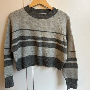 Gray Striped Women's Topshop Sweater